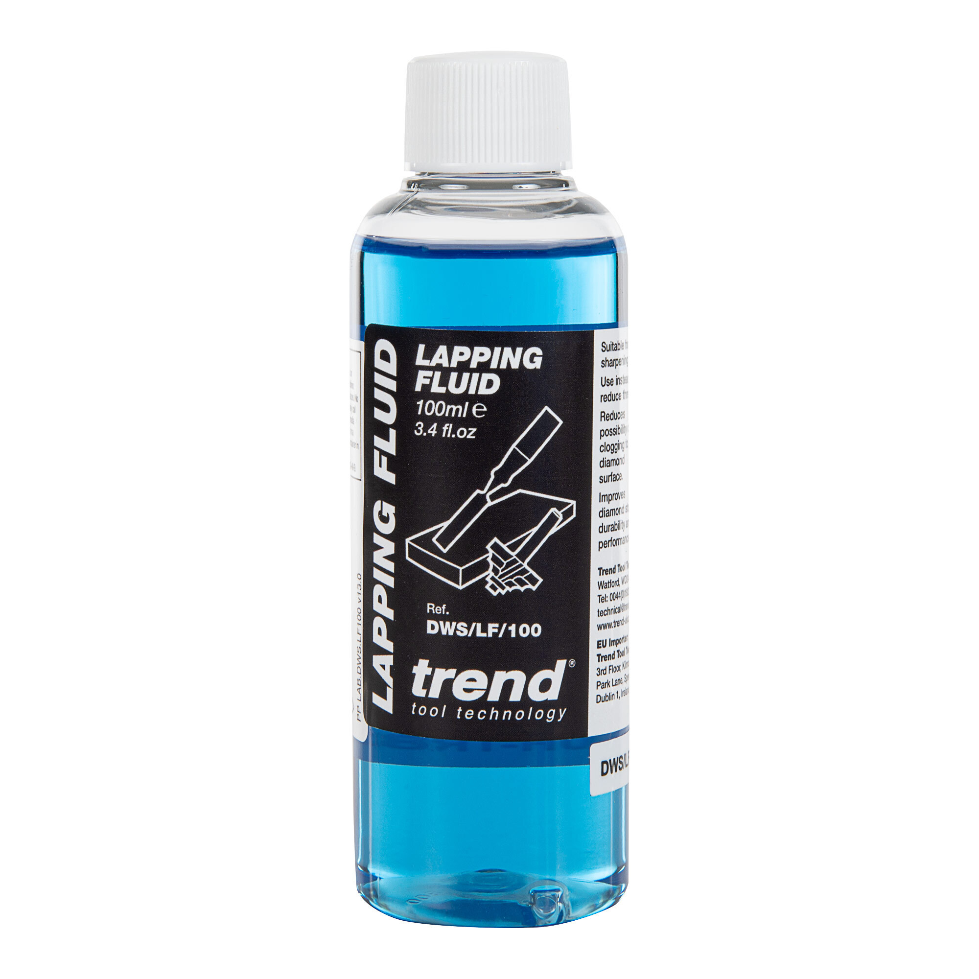 Trend Diamond Abrasive Lapping Fluid, 3.4 fl oz, Blue, Professional Grade, Reduces Rusting, DWS/LF/100